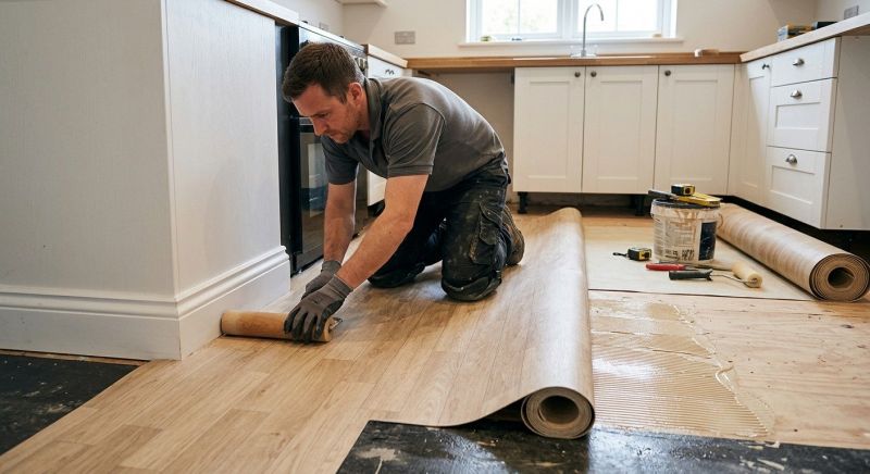 Sheet Linoleum Installation in Davie County, NC